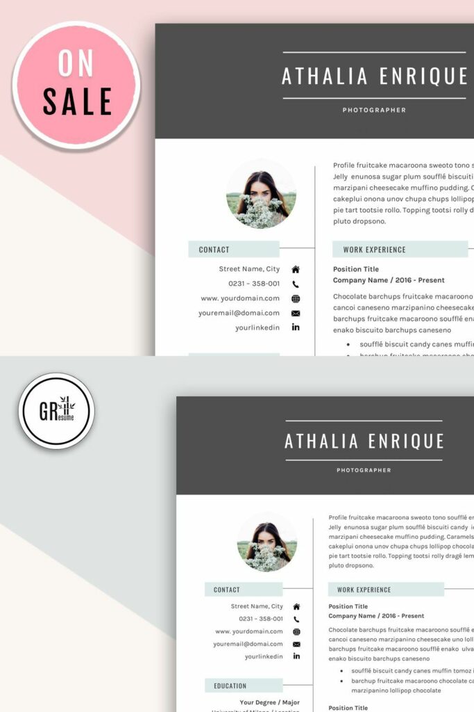 Creative Resume CV Template – MasterBundles