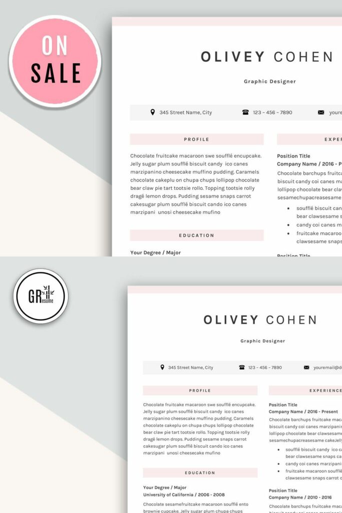 Creative Resume CV Template – MasterBundles