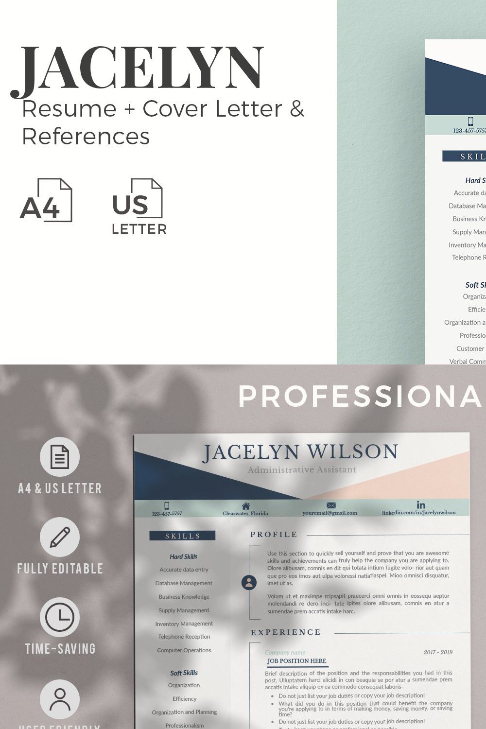 Creative Resume Example, CV Cover L. pinterest preview image.