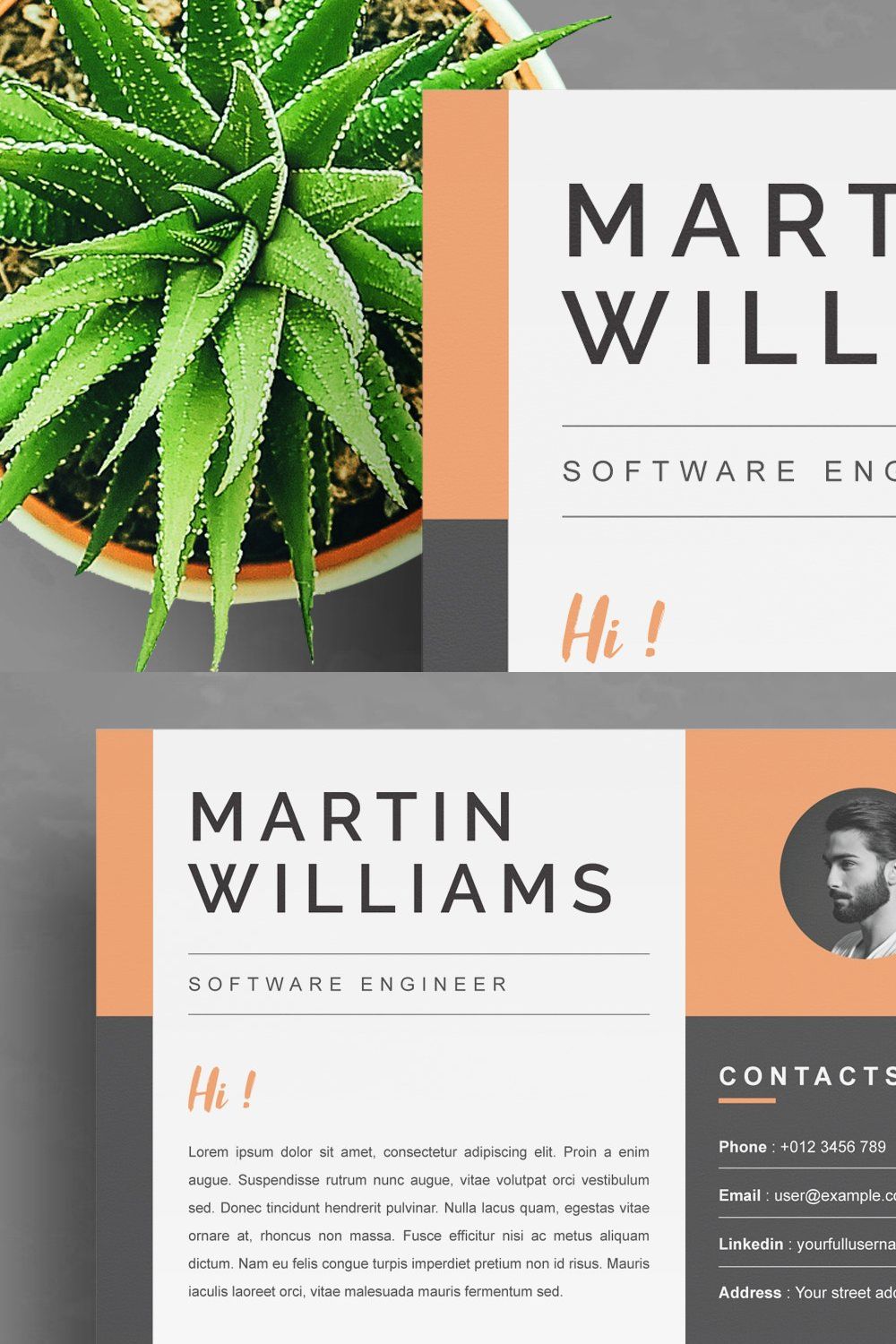Creative Resume | Modern CV Design pinterest preview image.