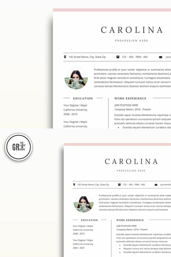 Creative Resume Template CV for Word – MasterBundles