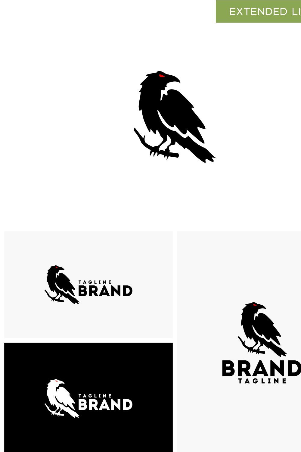 Crow Logo pinterest preview image.