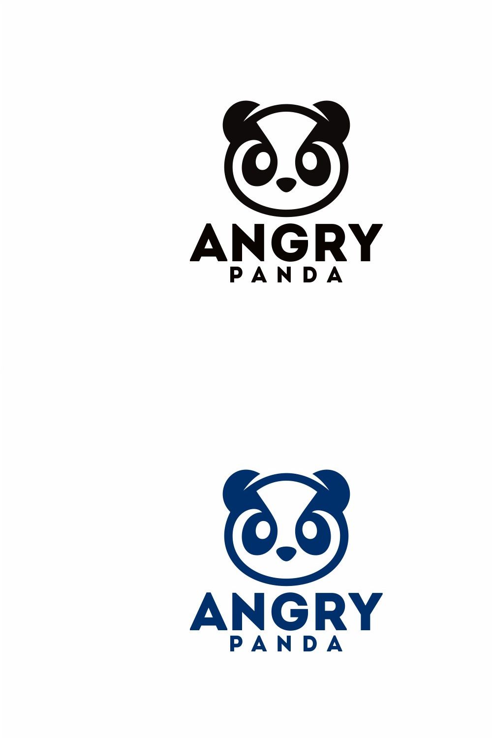 Cute Angry Panda Logo pinterest preview image.