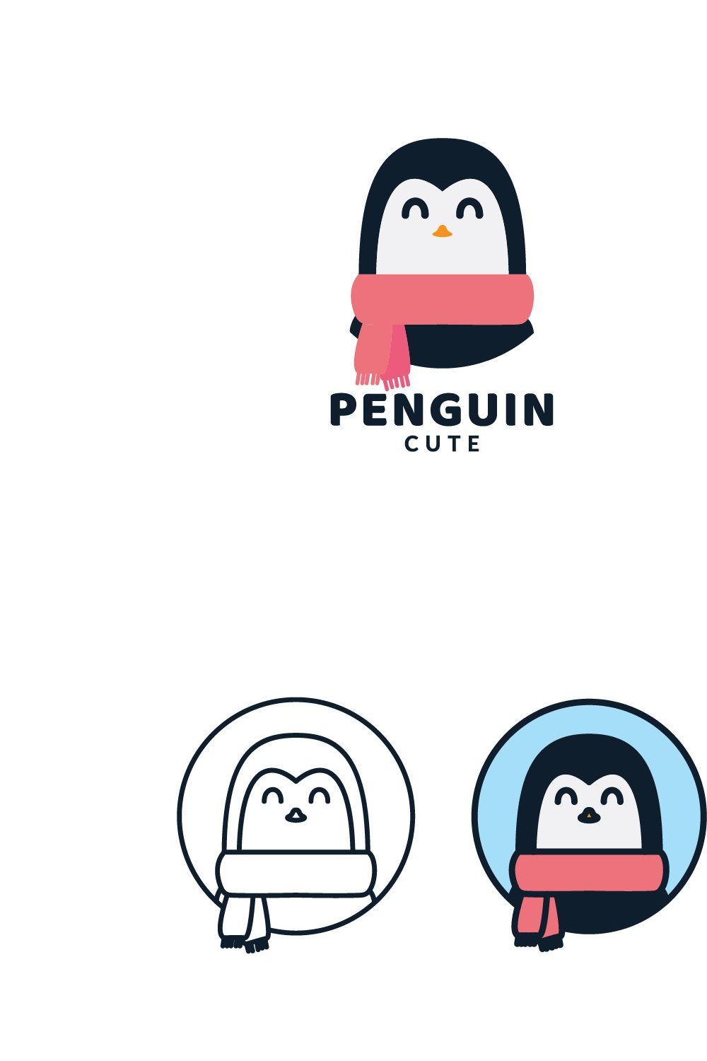 cute cartoon penguin logo pinterest preview image.