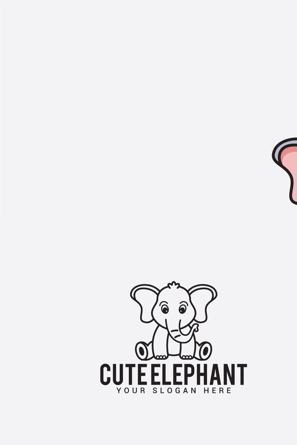 cute elephant logo pinterest preview image.