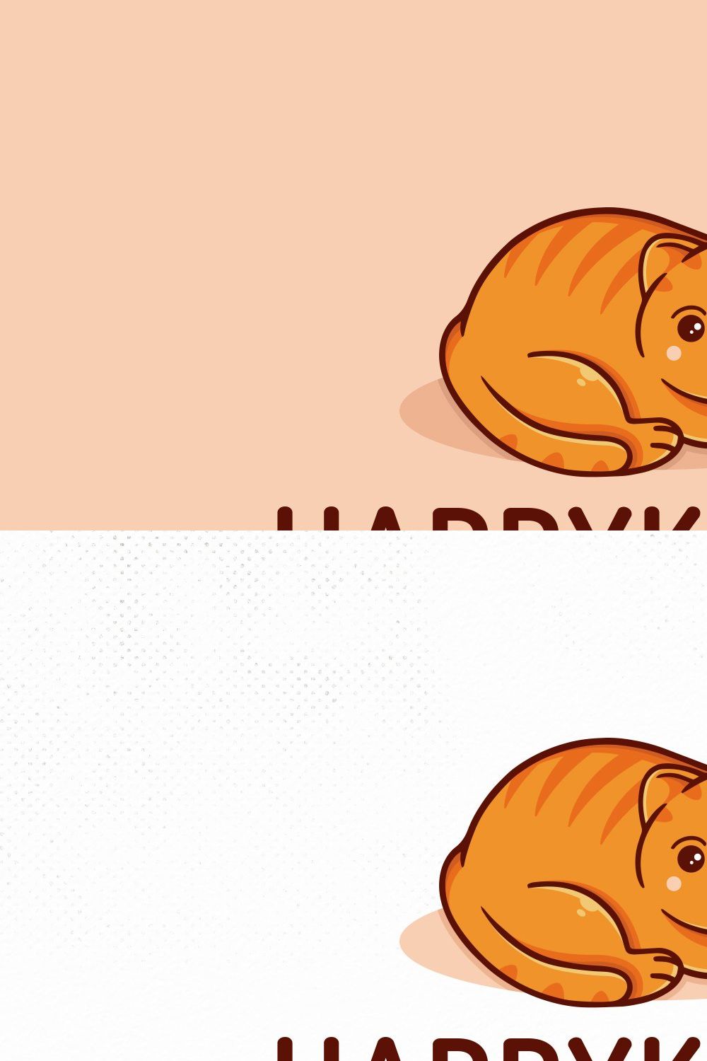 Cute Kawaii Cat Logo Template pinterest preview image.