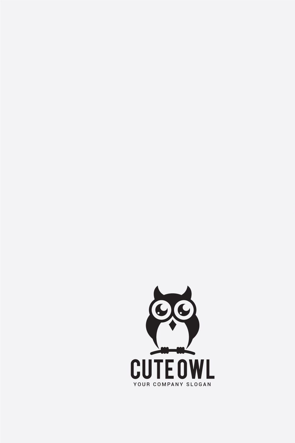 cute owl logo pinterest preview image.