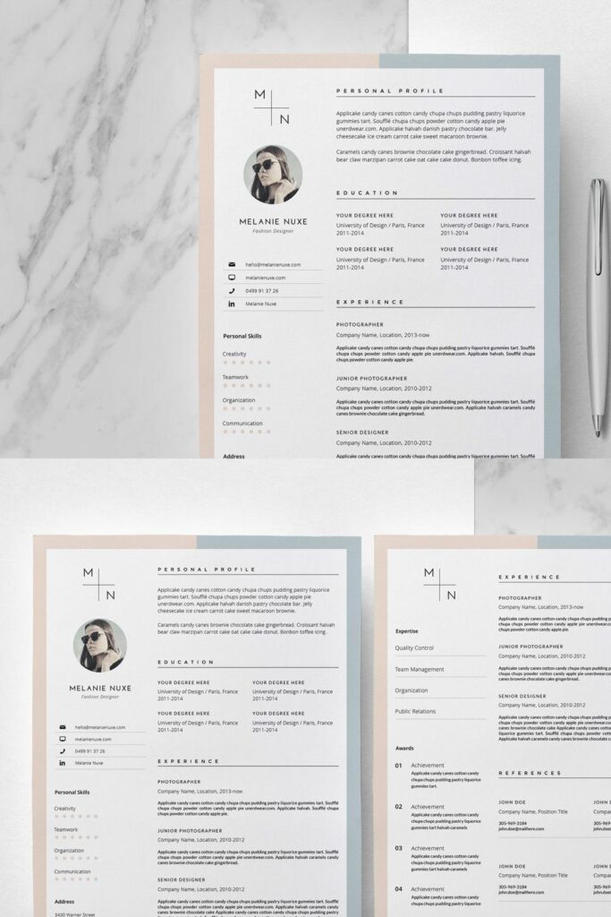 CV Design & Cover Letter / Melanie – MasterBundles