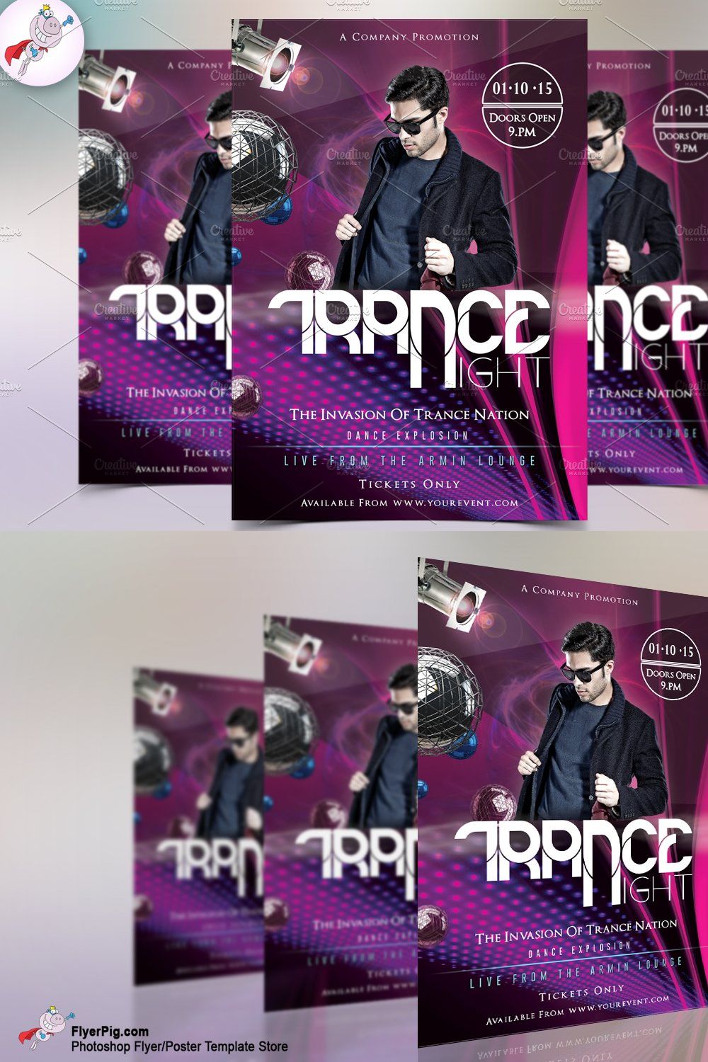 Dance Flyer Template pinterest preview image.