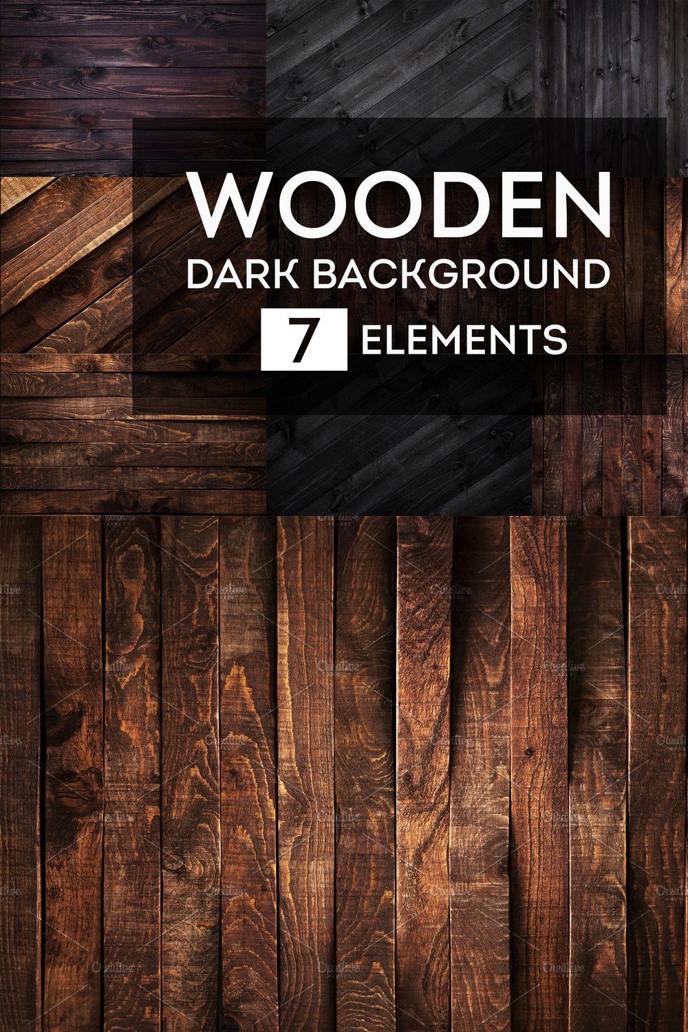Dark wooden backgrounds bundle #1 pinterest preview image.