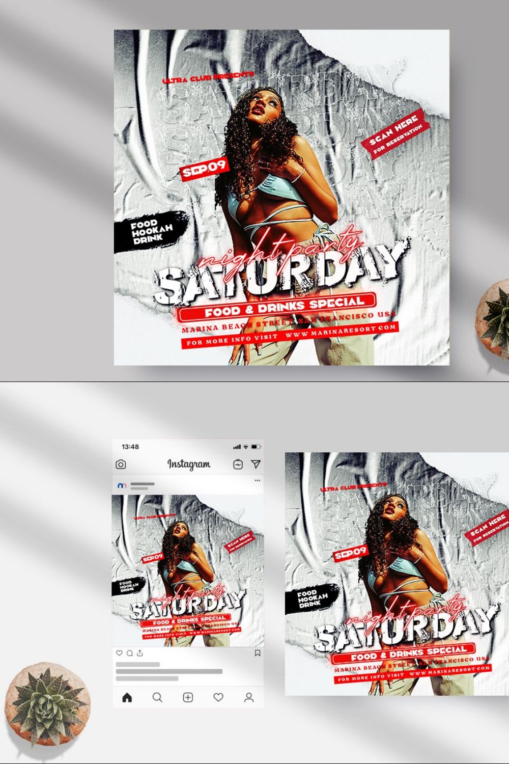 Deejay Night Club Banner (PSD) pinterest preview image.