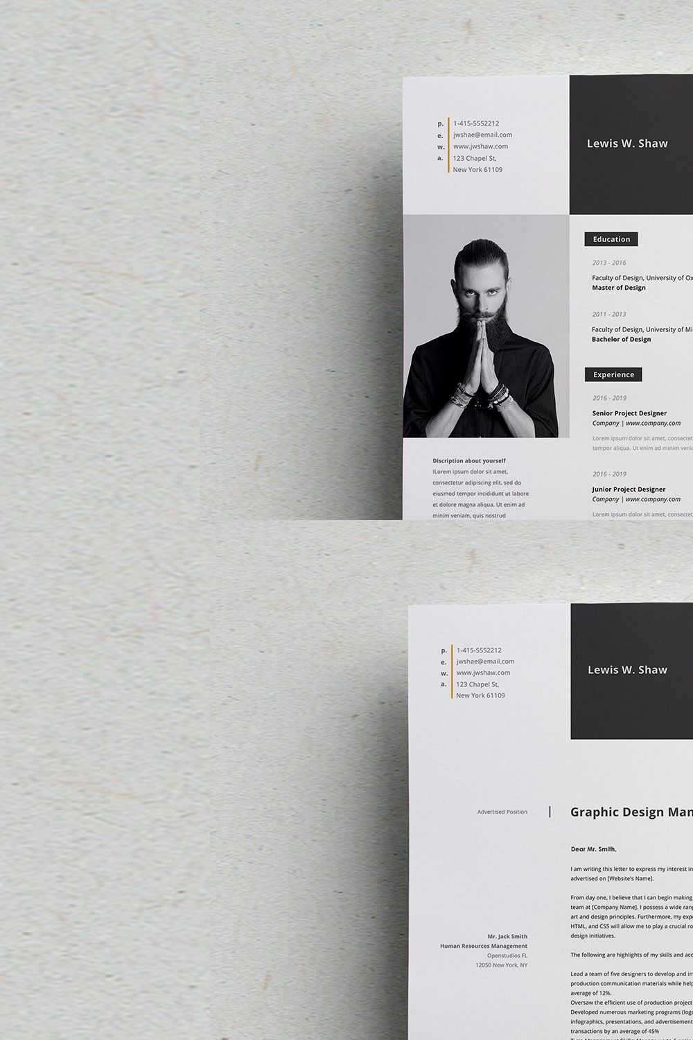 Delta Resume Template pinterest preview image.