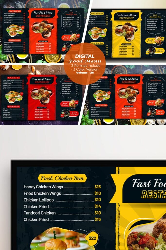 Digital Food Menu Design Template – Masterbundles