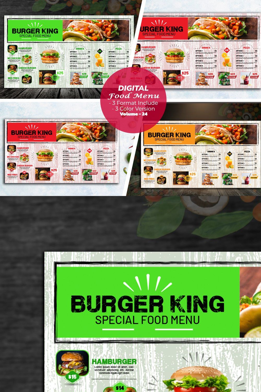 Digital Menu Boards for Restaurant pinterest preview image.