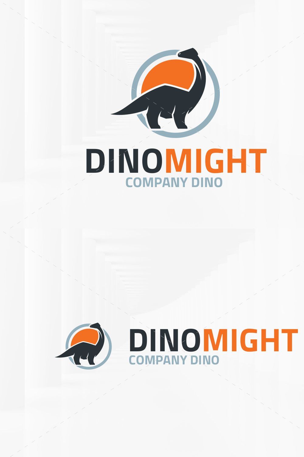 Dino Might Logo Template pinterest preview image.