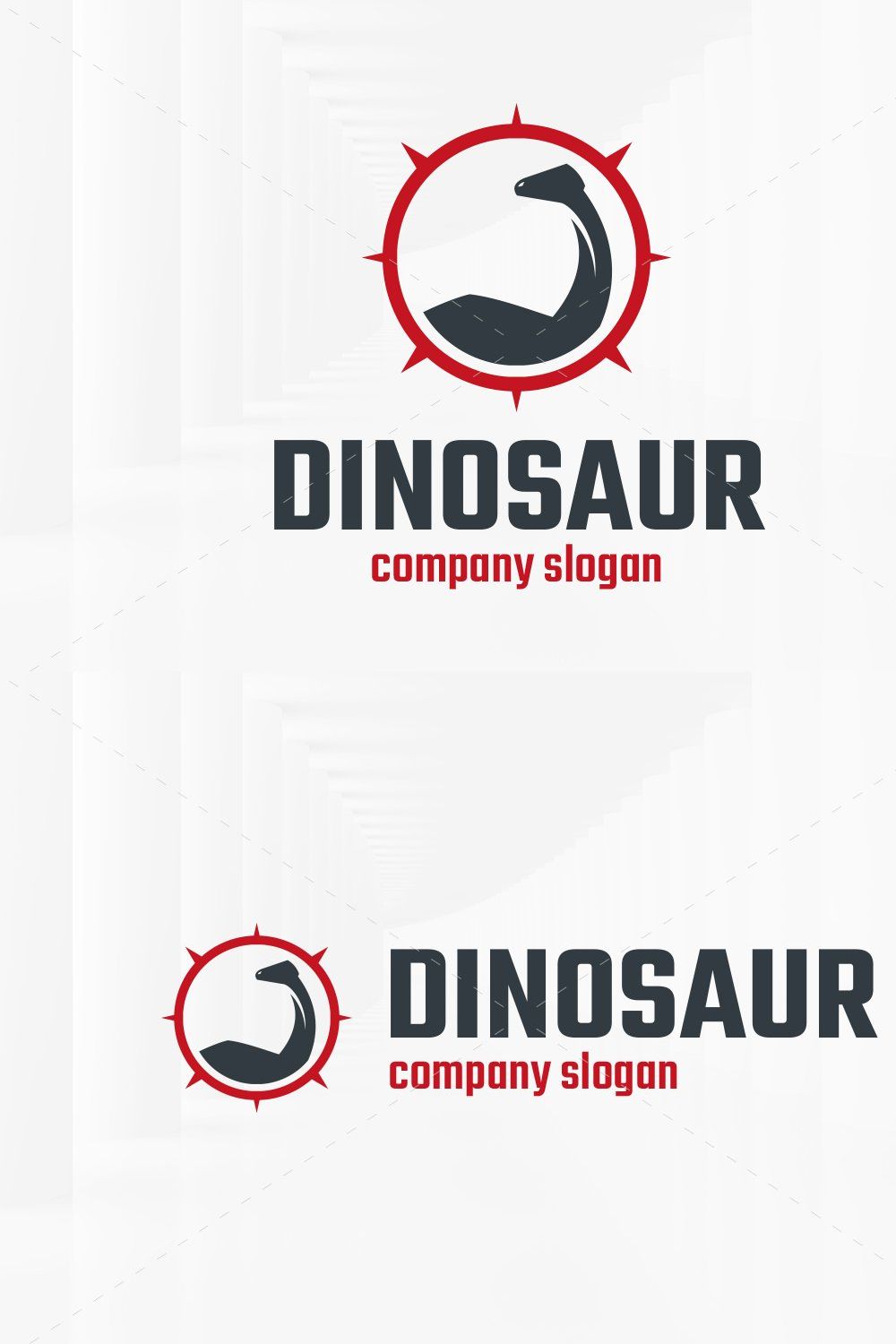 Dinosaur Logo Template pinterest preview image.