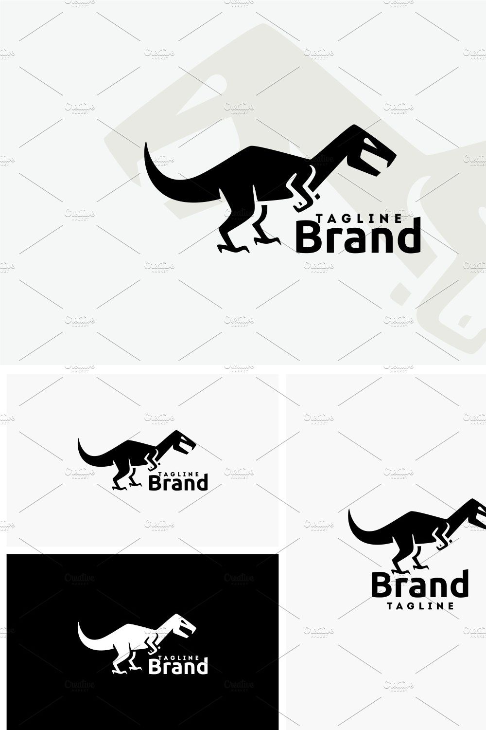 Dinosaur Logo Template pinterest preview image.