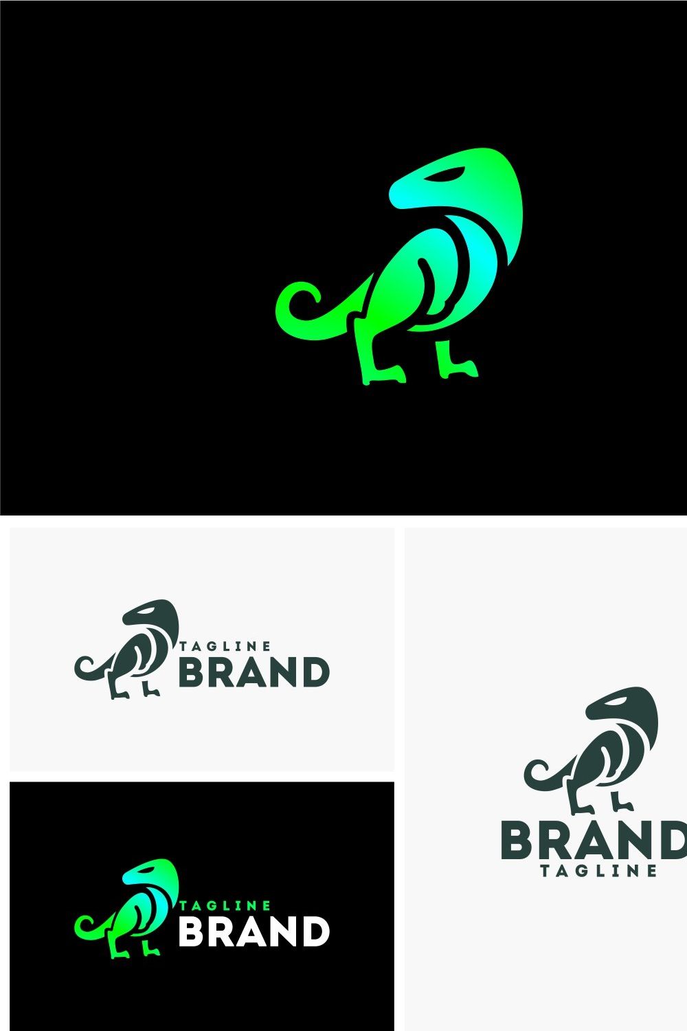 Dinosaur Logo Template pinterest preview image.