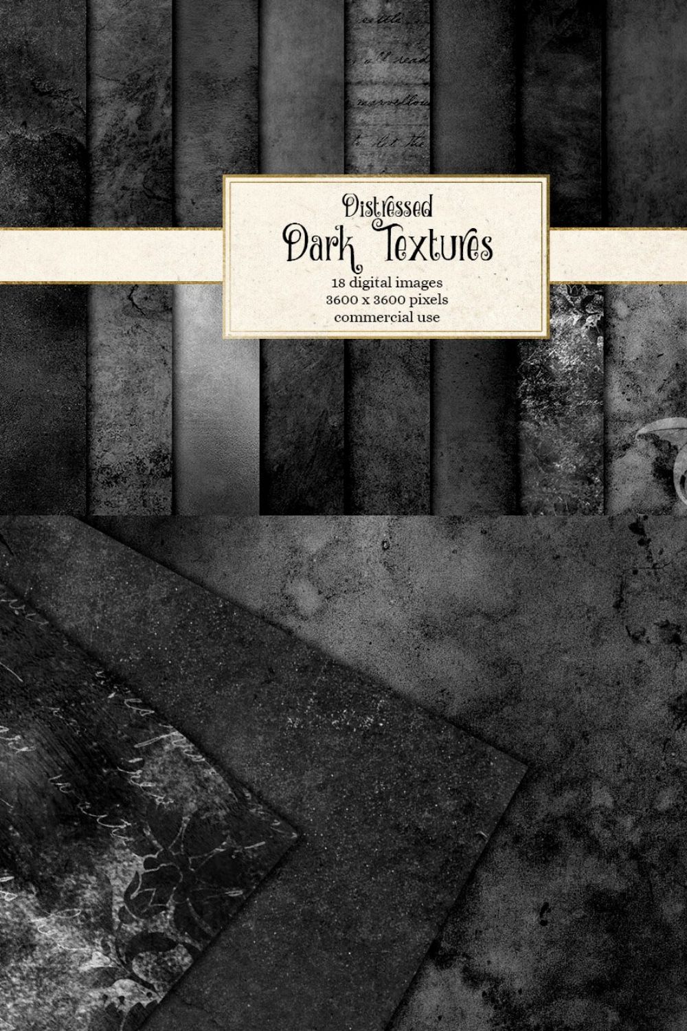 Distressed Dark Textures pinterest preview image.