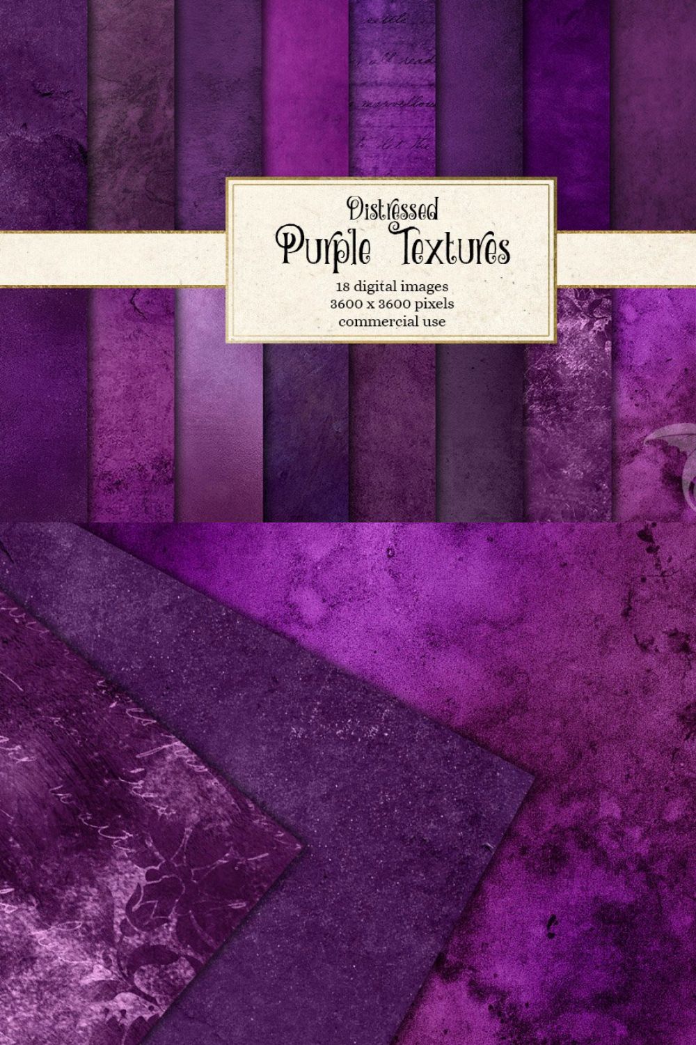 Distressed Purple Textures pinterest preview image.