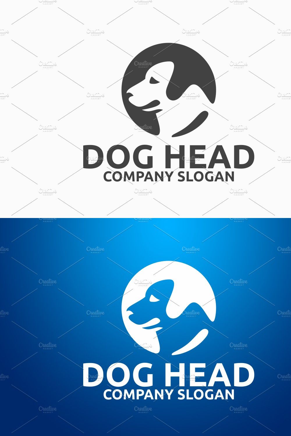 Dog Head Logo pinterest preview image.