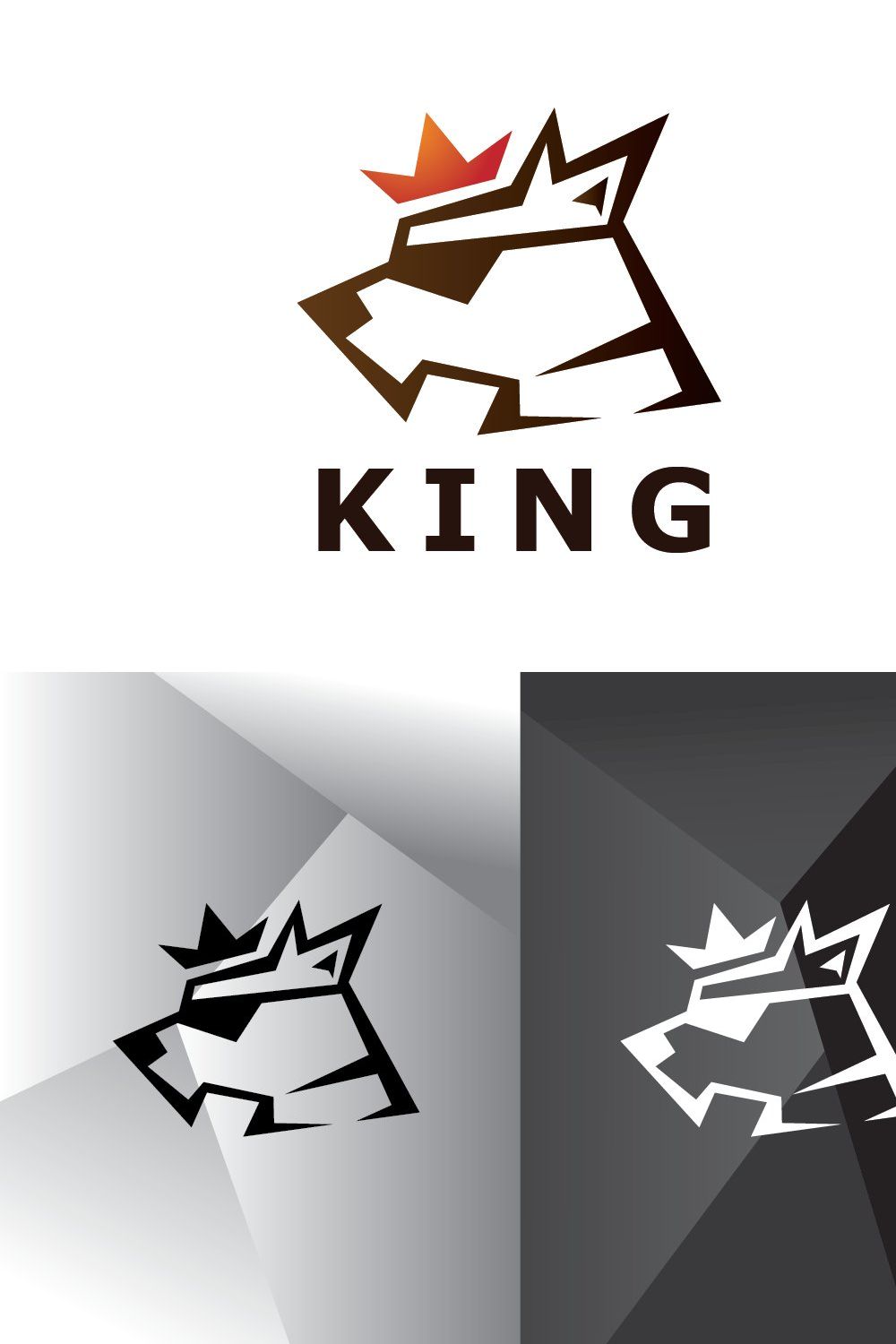 Dog King Logo Template pinterest preview image.