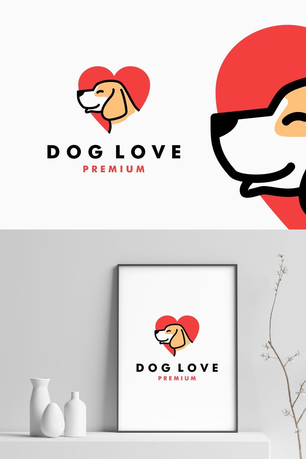 dog love logo pinterest preview image.