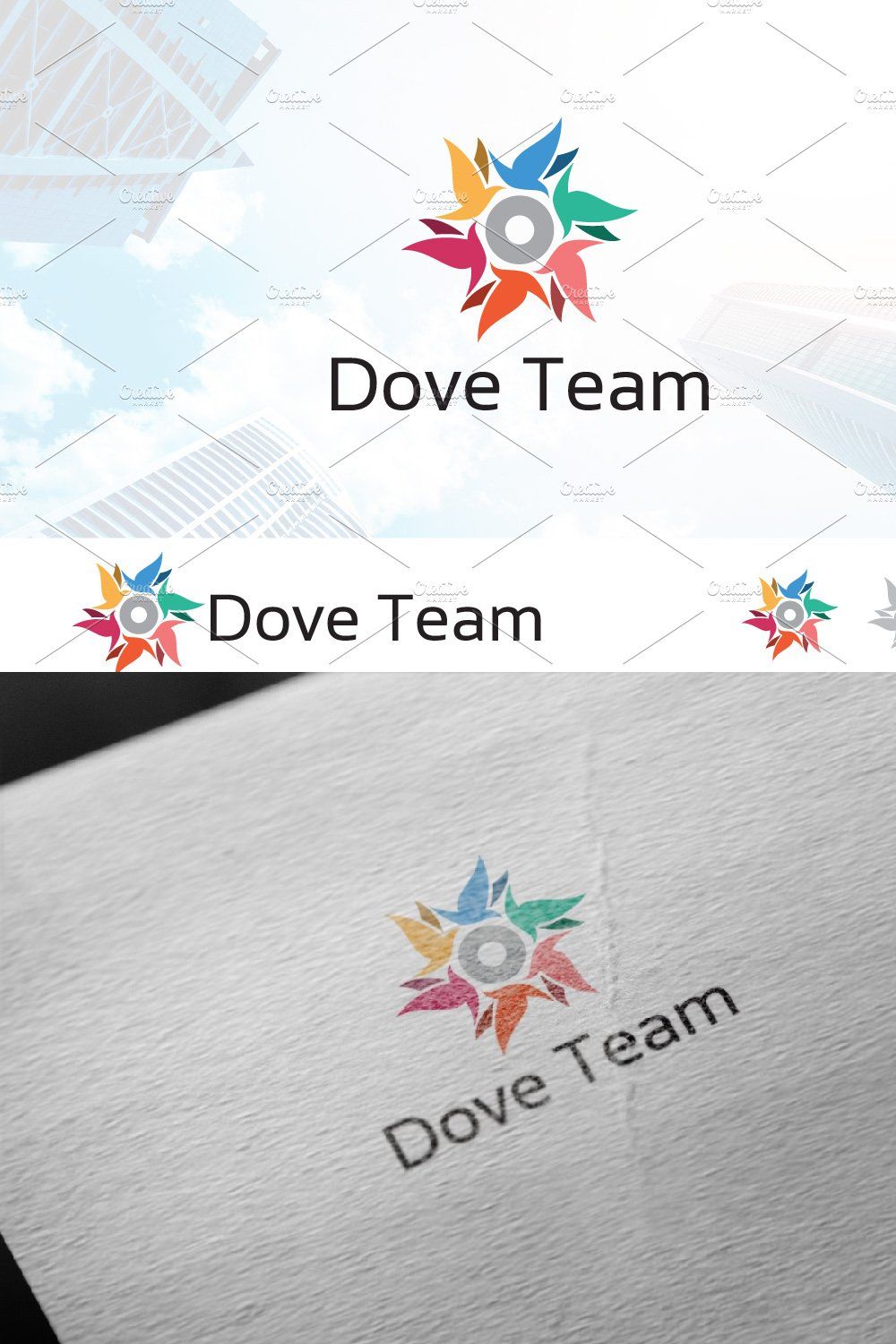 Dove Pigeon Circle Star Logo pinterest preview image.