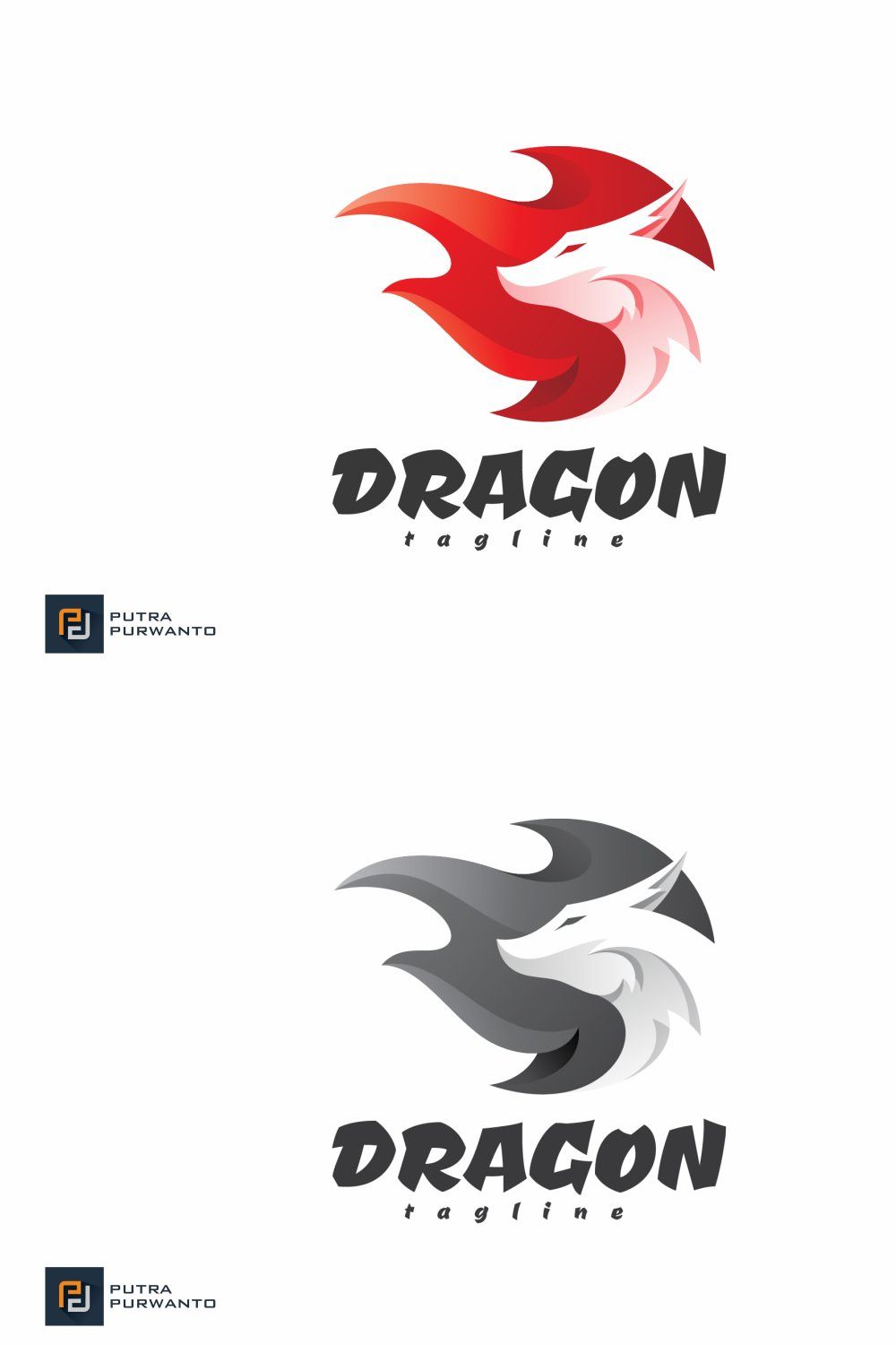 Dragon Fire - Logo Template pinterest preview image.