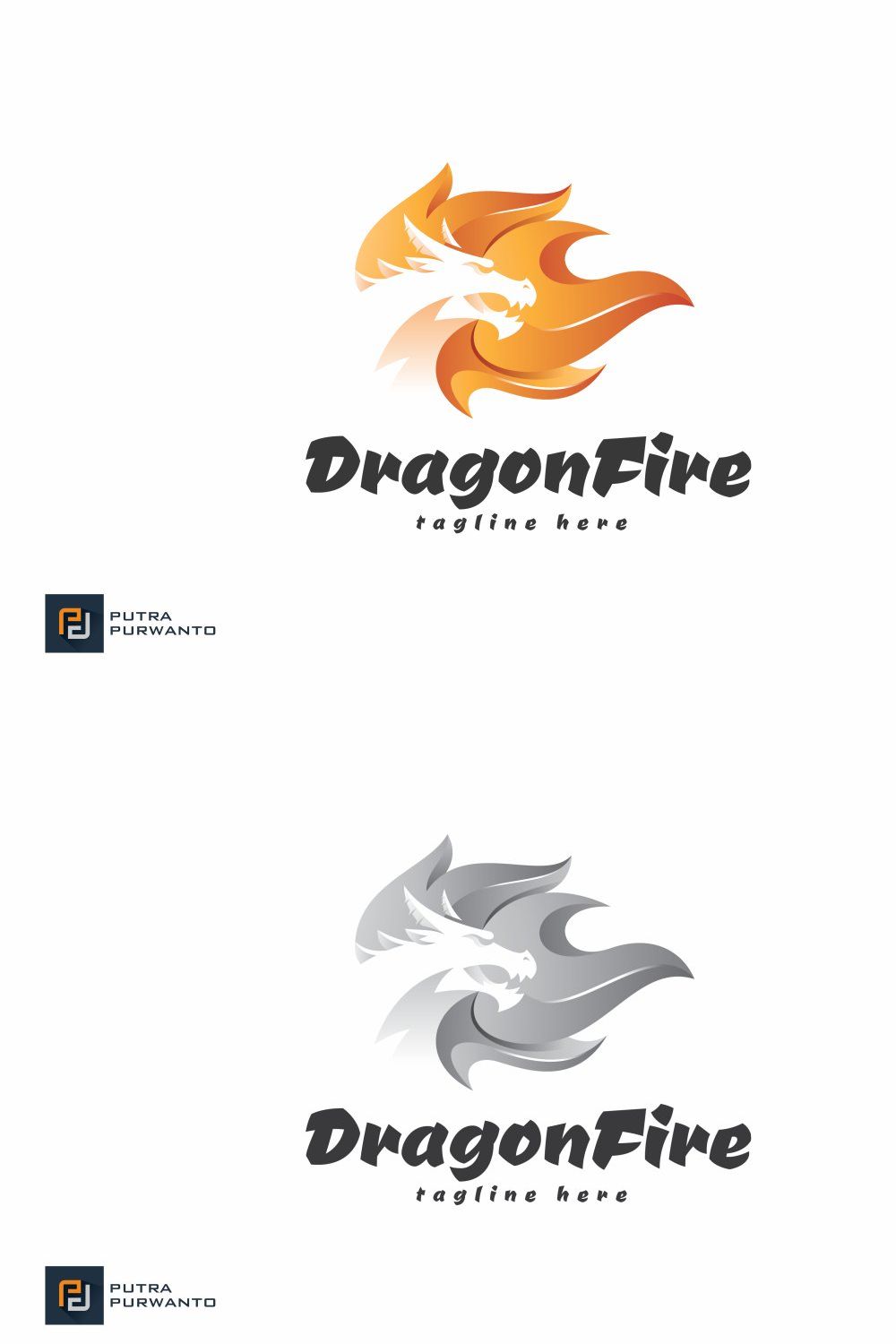 Dragon Fire - Logo Template pinterest preview image.