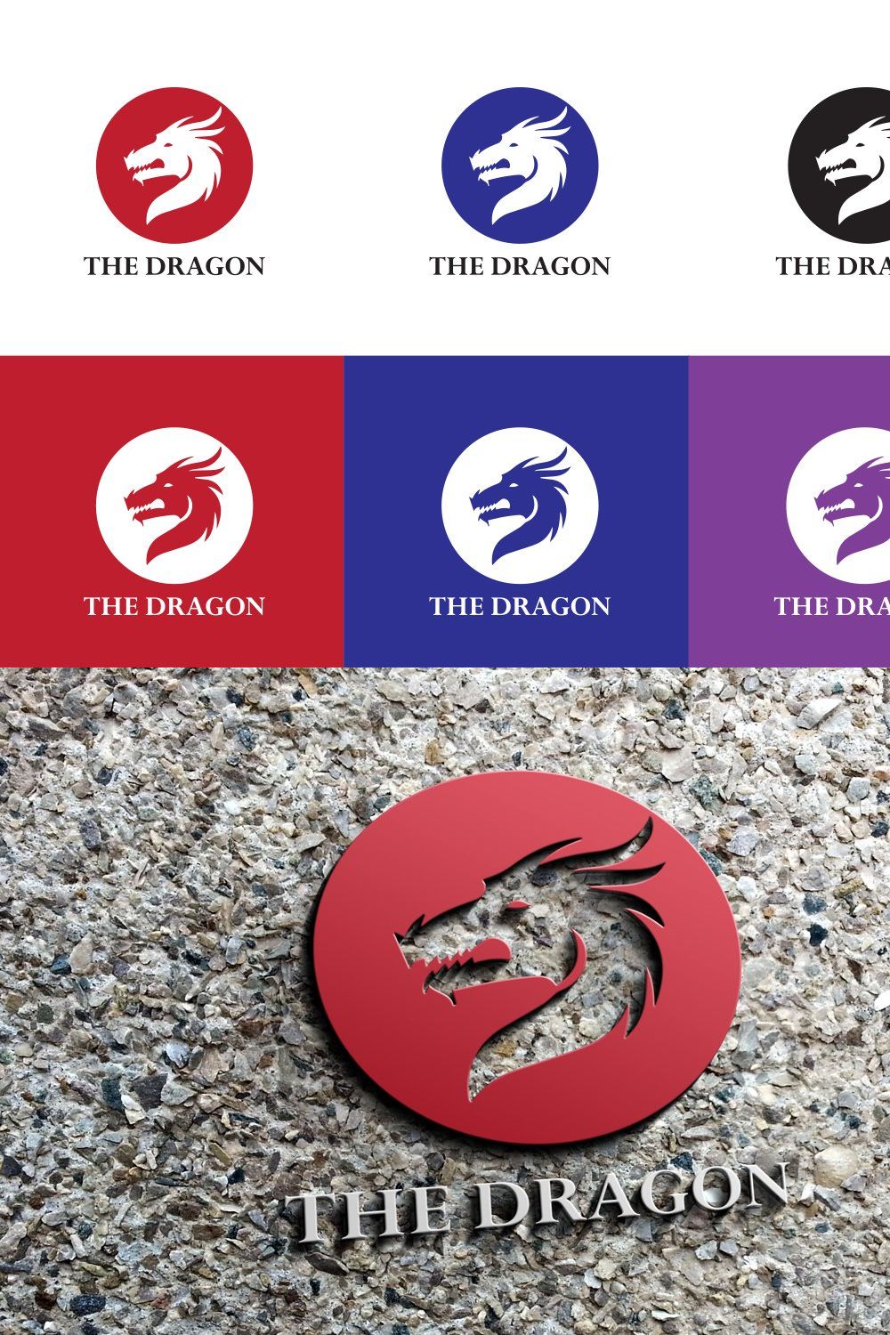 Dragon logo pinterest preview image.