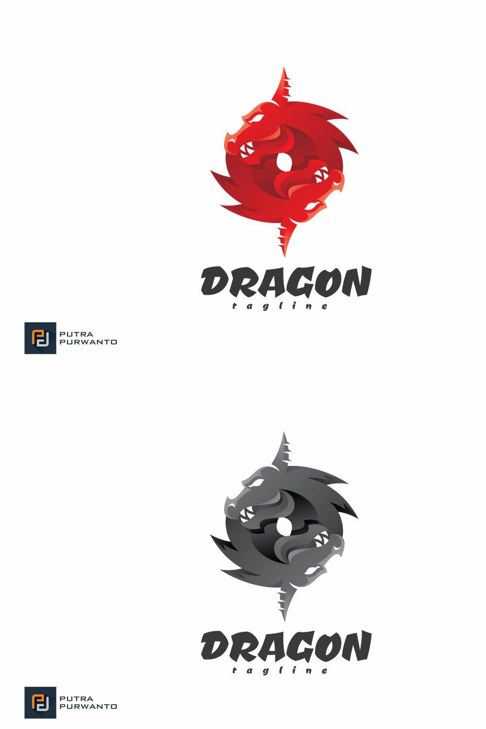 Dragon - Logo Template pinterest preview image.
