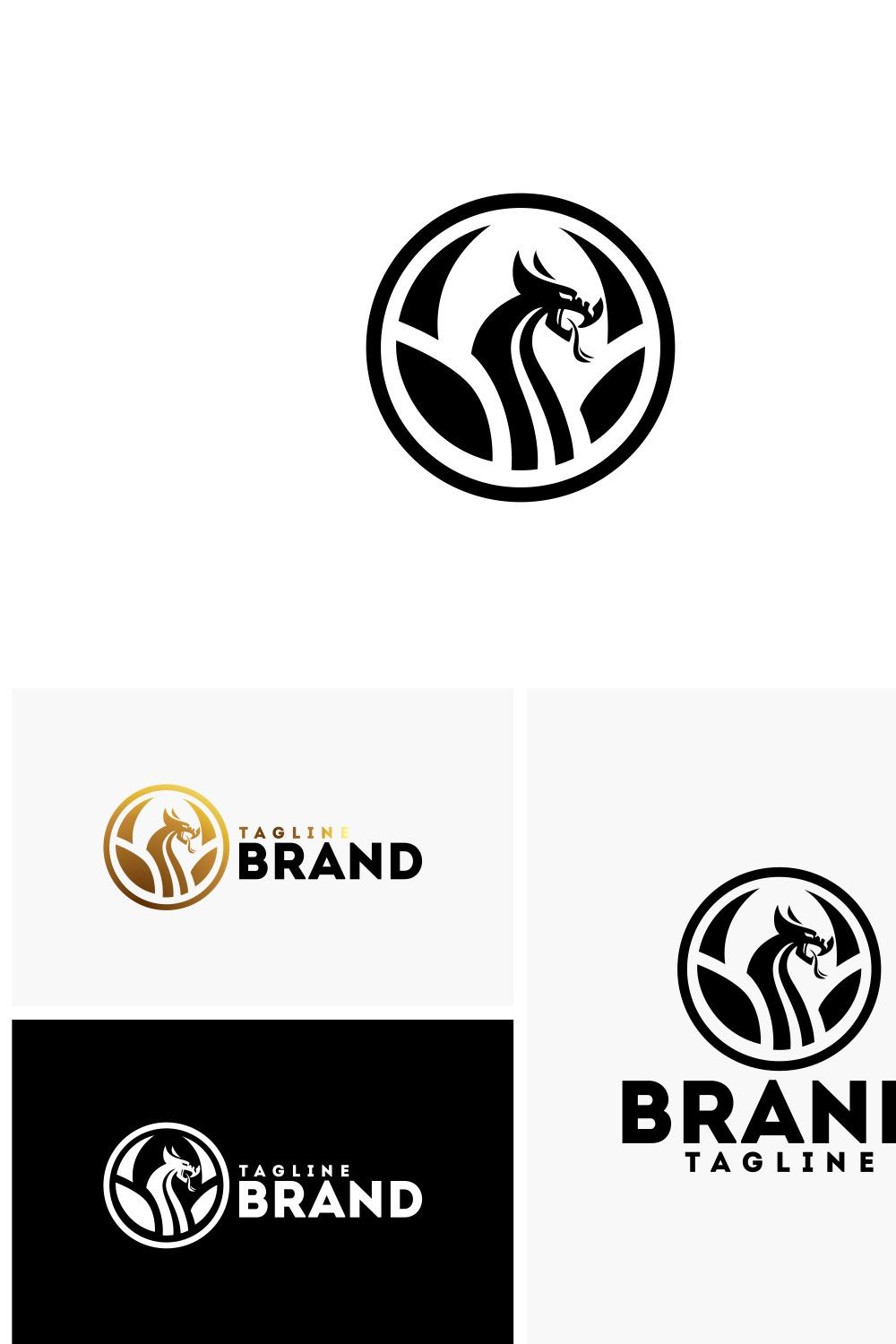 Dragon Logo Template pinterest preview image.