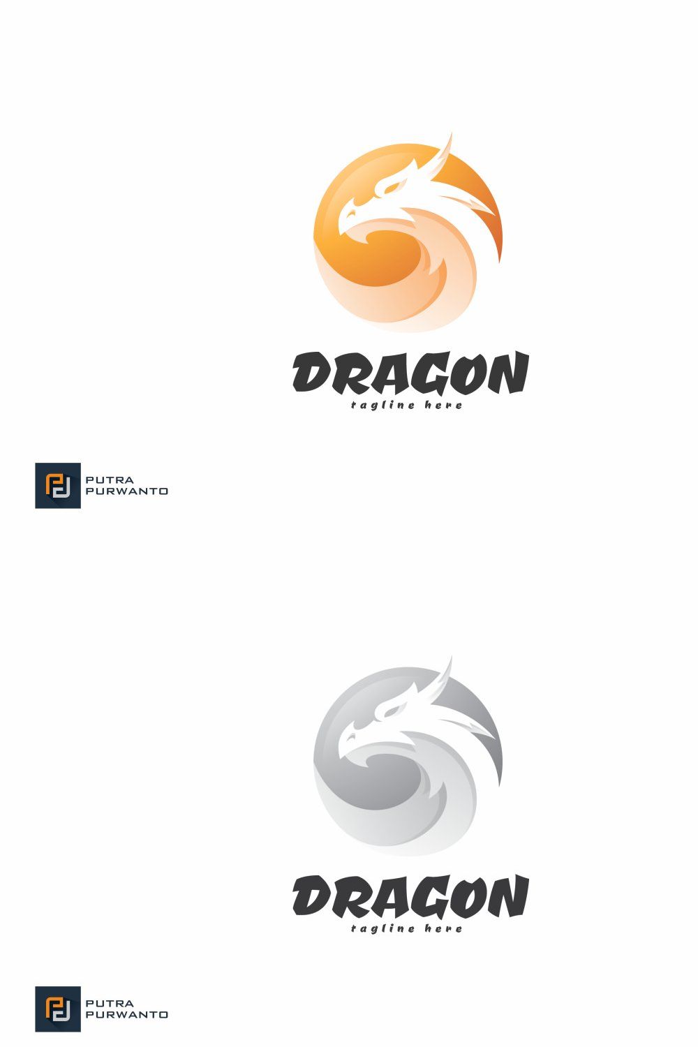 Dragon - Logo Template pinterest preview image.