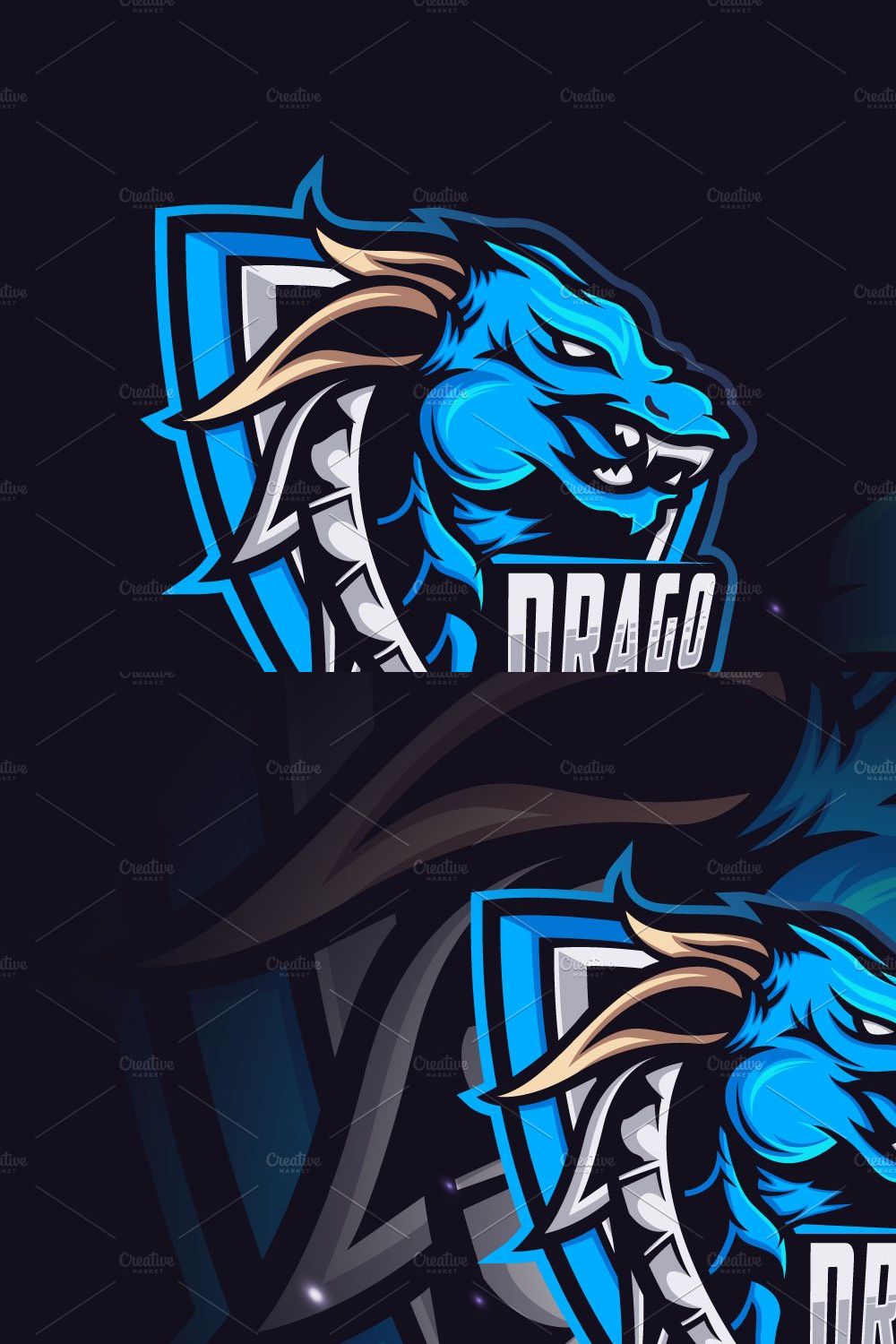 Dragon Mascot Esport Logo pinterest preview image.