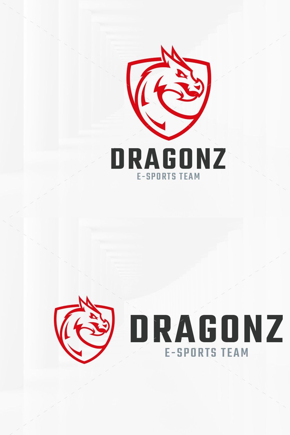 Dragon Shield Logo Template pinterest preview image.