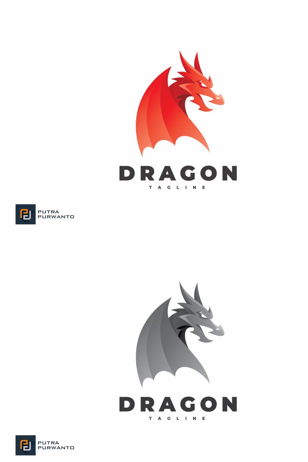 Dragon Wing Mascot Logo pinterest preview image.