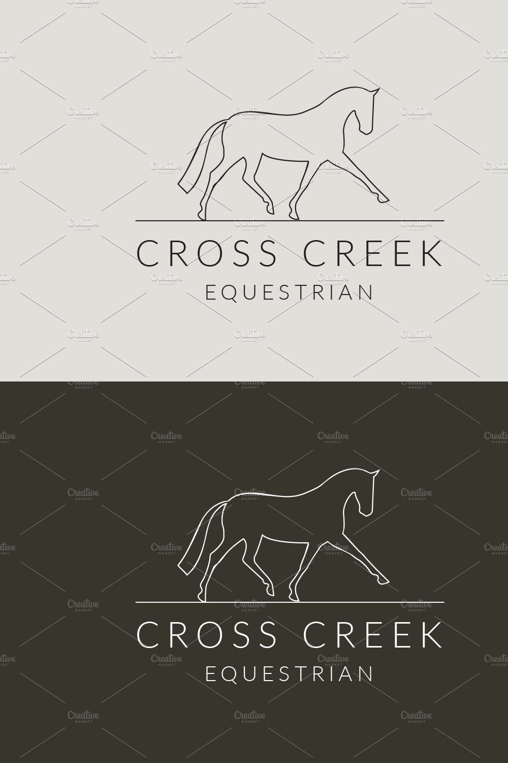 Dressage Horse Equestrian Logo pinterest preview image.
