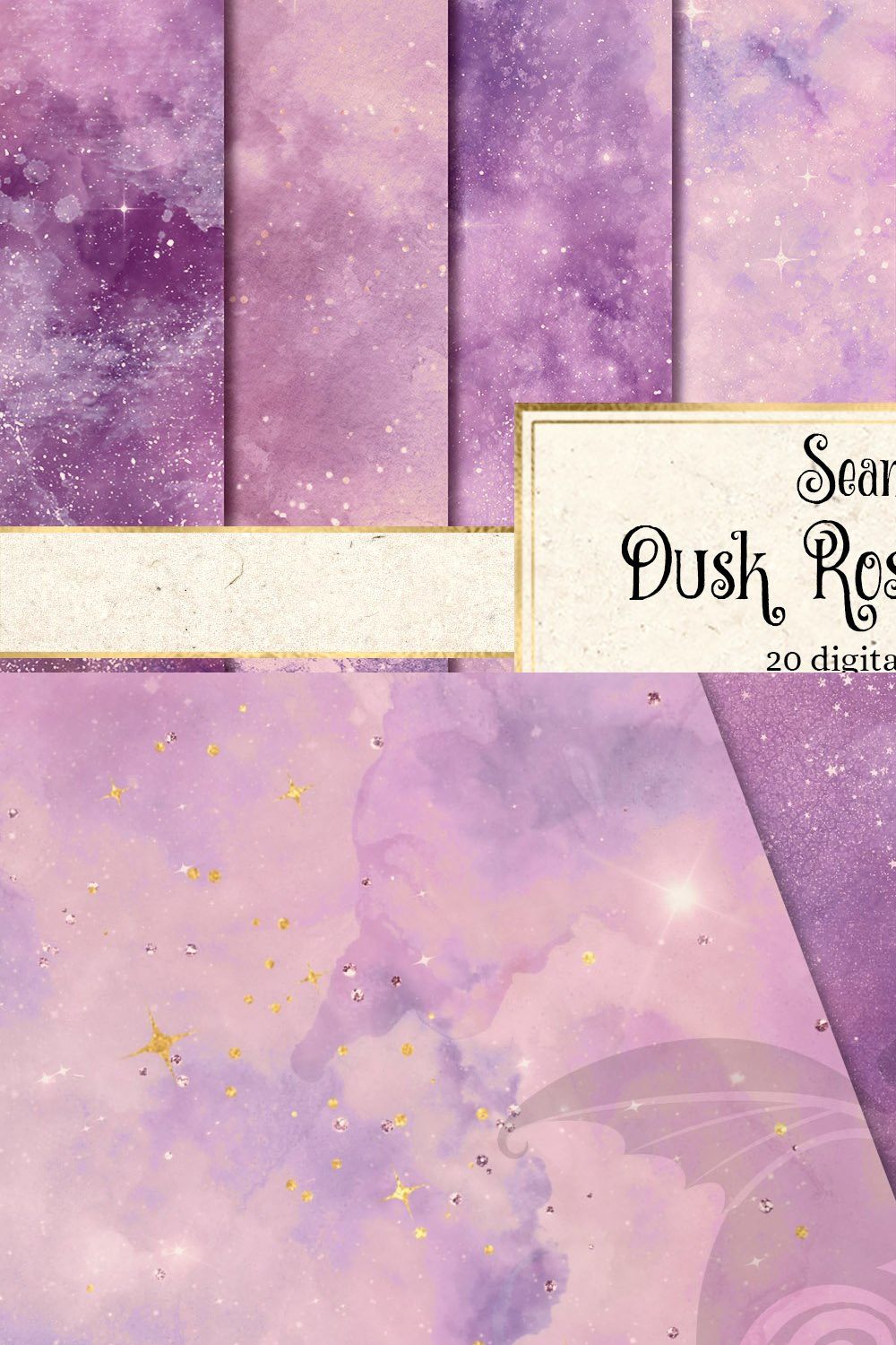 Dusk Rose Galaxy Textures pinterest preview image.