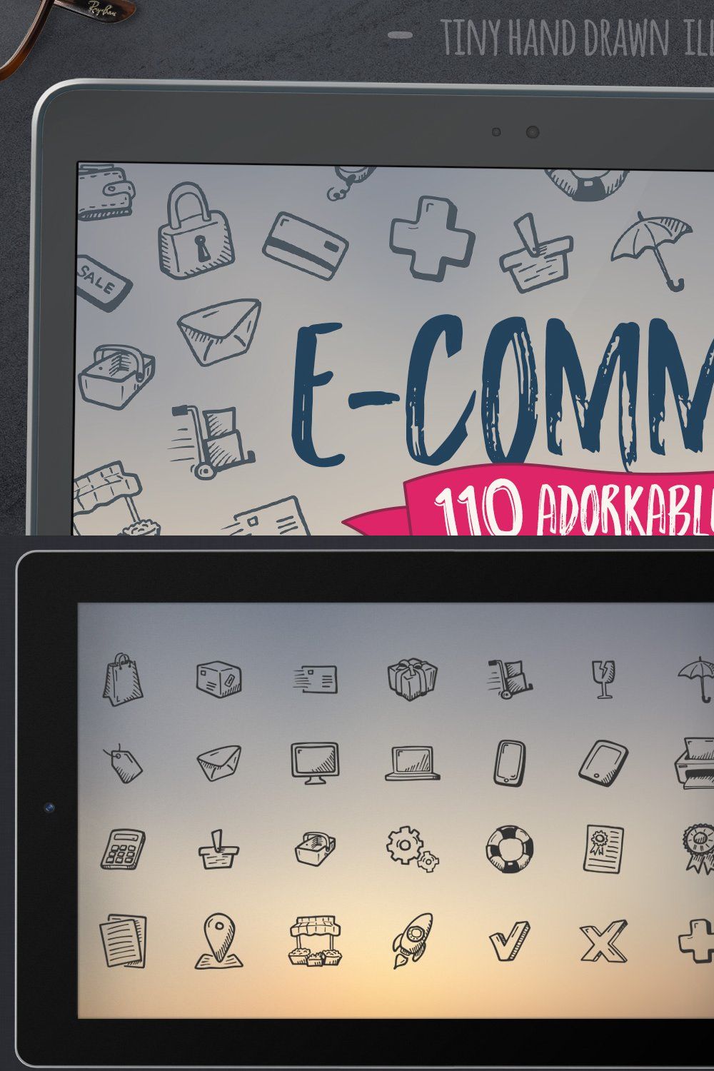 e-Commerce - Hand Drawn Icons pinterest preview image.