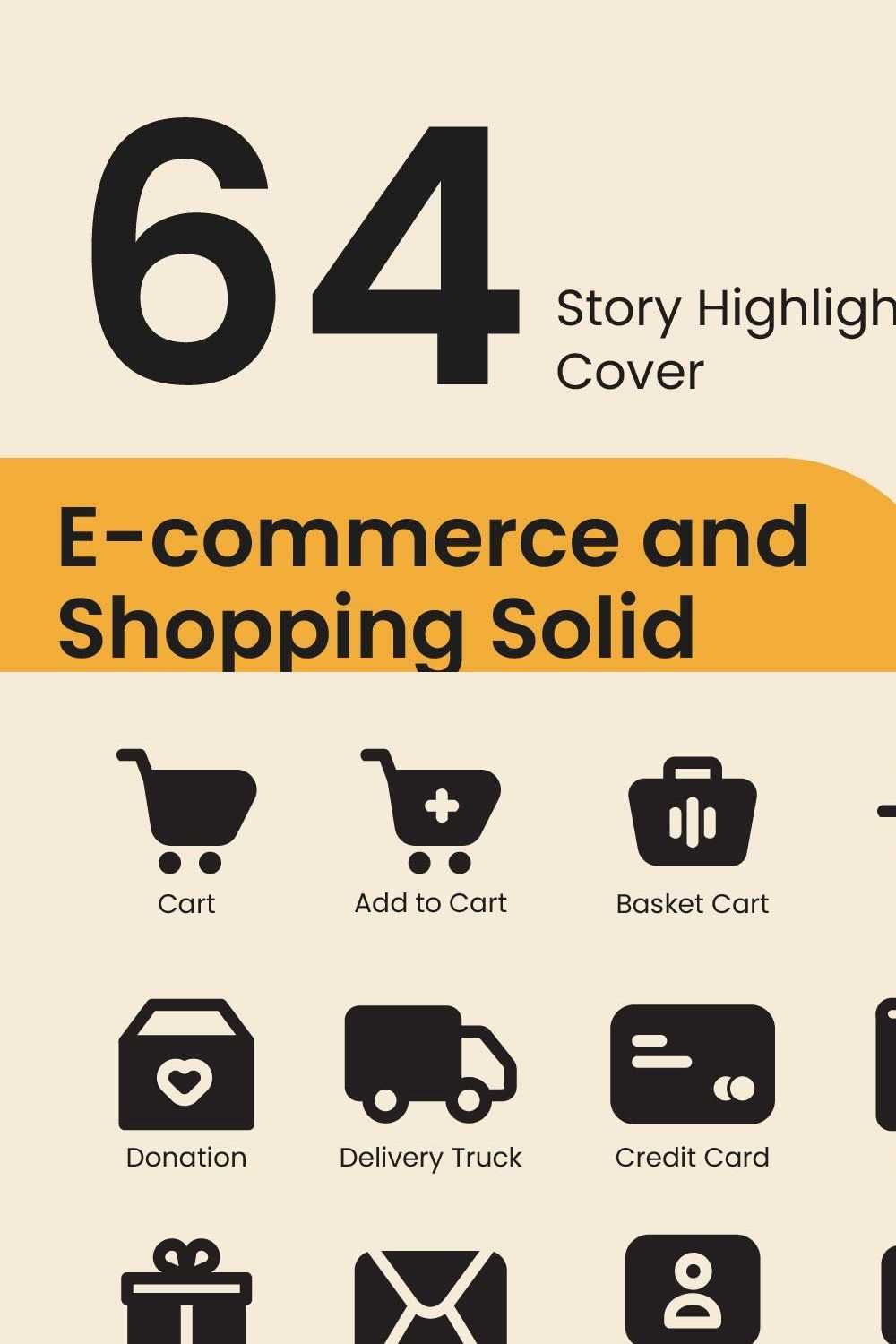 E-commerce Solid Icon Style pinterest preview image.