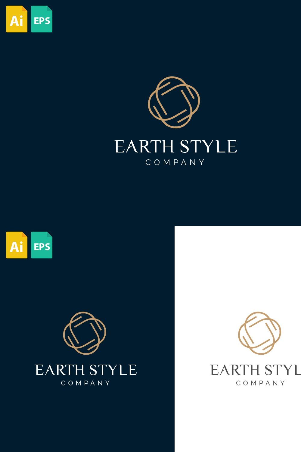 Earth Style Logo pinterest preview image.