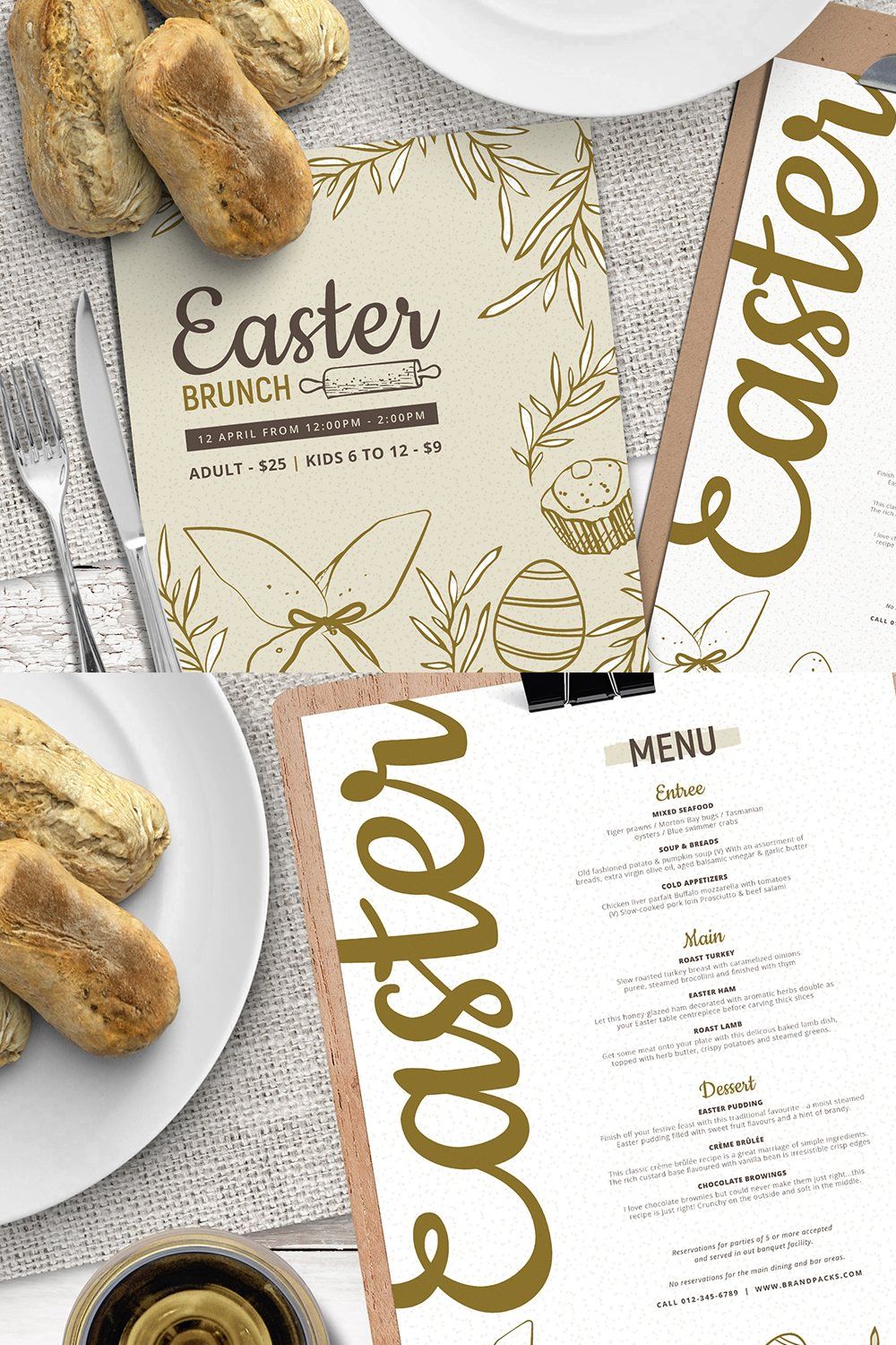 Easter Menu Templates Vol.3 pinterest preview image.