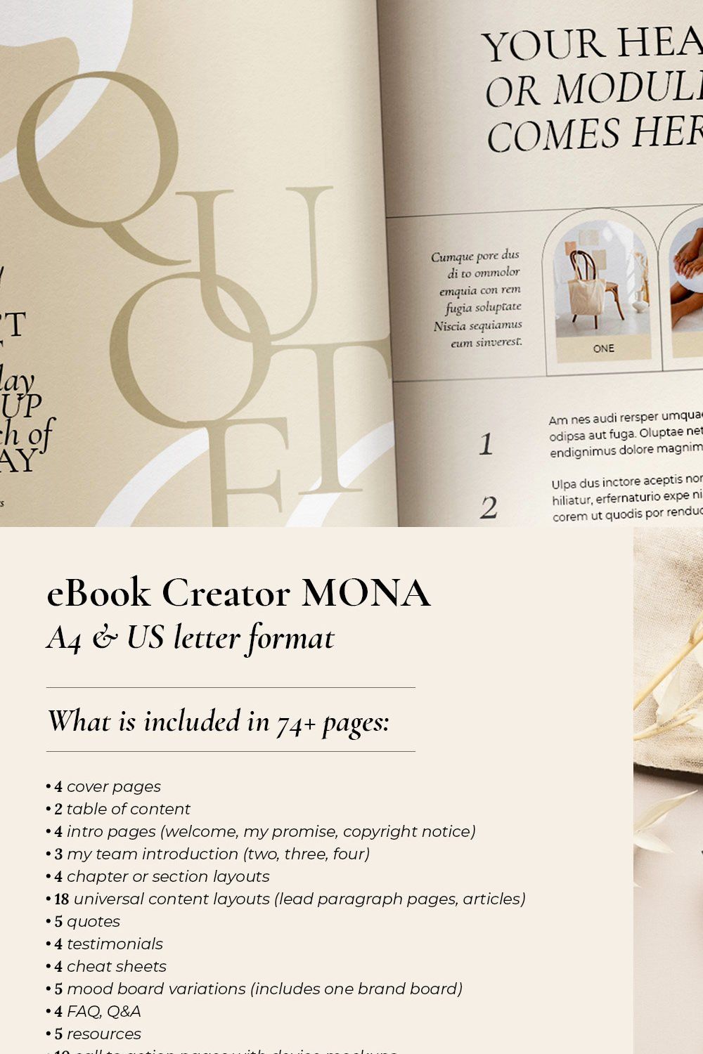 eBook for Coach / CANVA, INDD / Mona pinterest preview image.