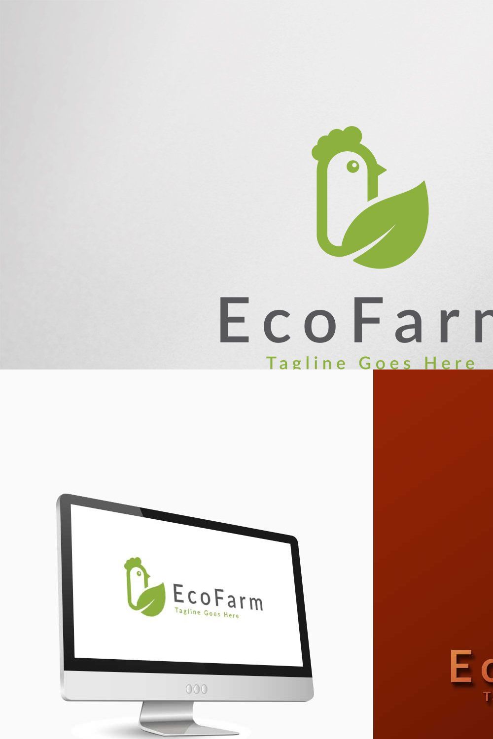 Eco Chicken Farm Logo pinterest preview image.