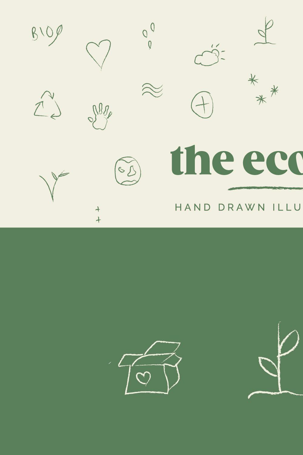 Eco Green Sustainable Icons pinterest preview image.