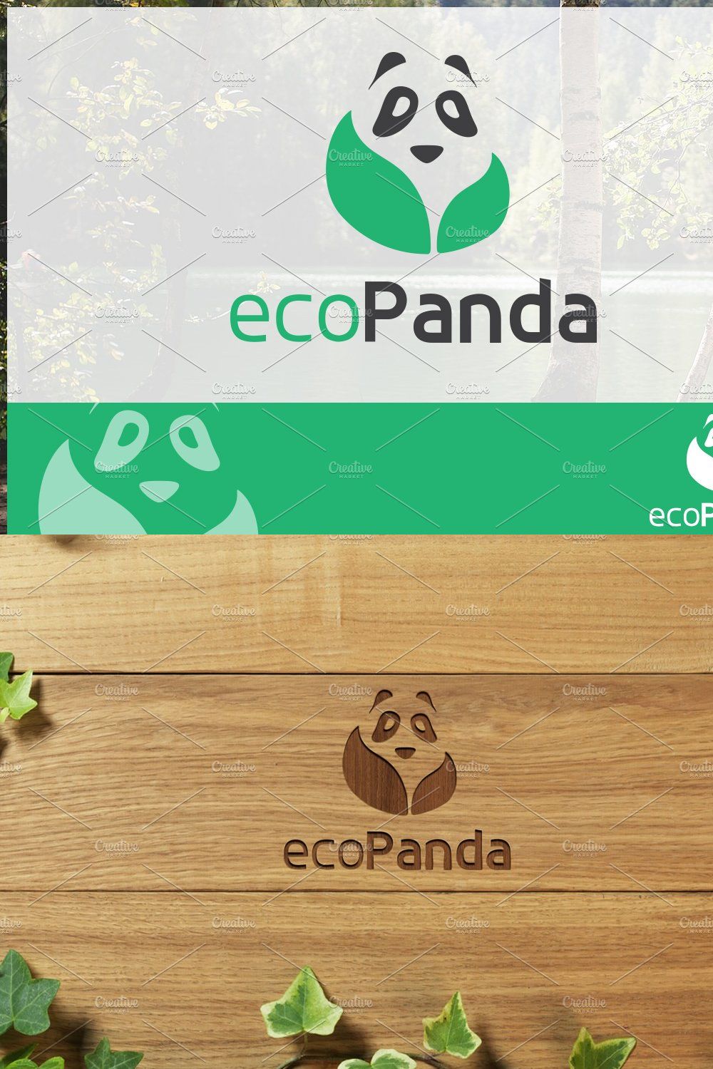 Eco Panda Logo pinterest preview image.