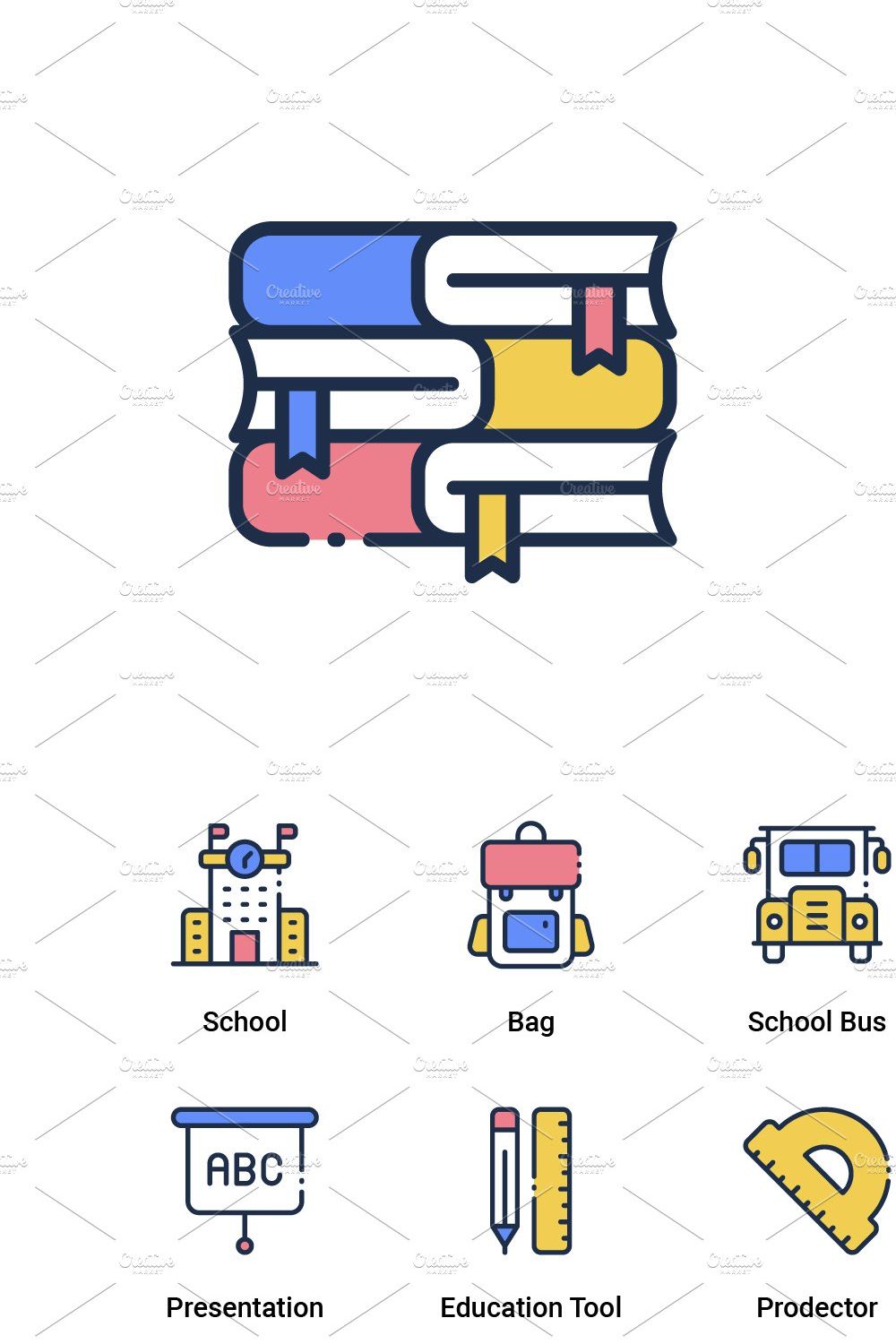 Education Filled Outline Icon pinterest preview image.