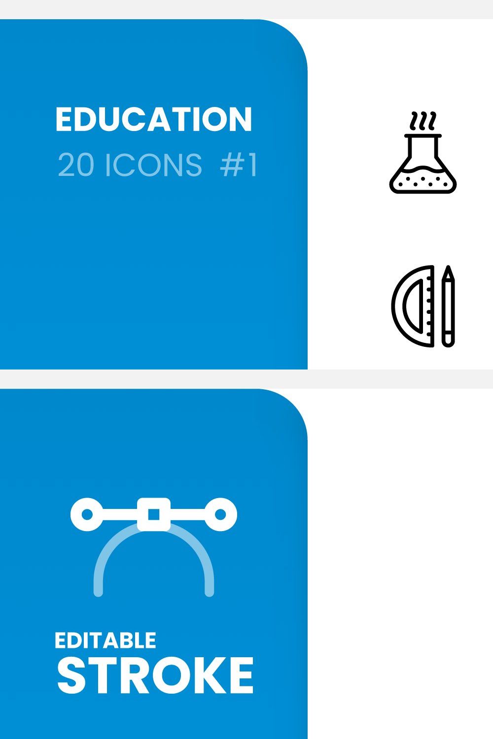 Education Line Icons pinterest preview image.