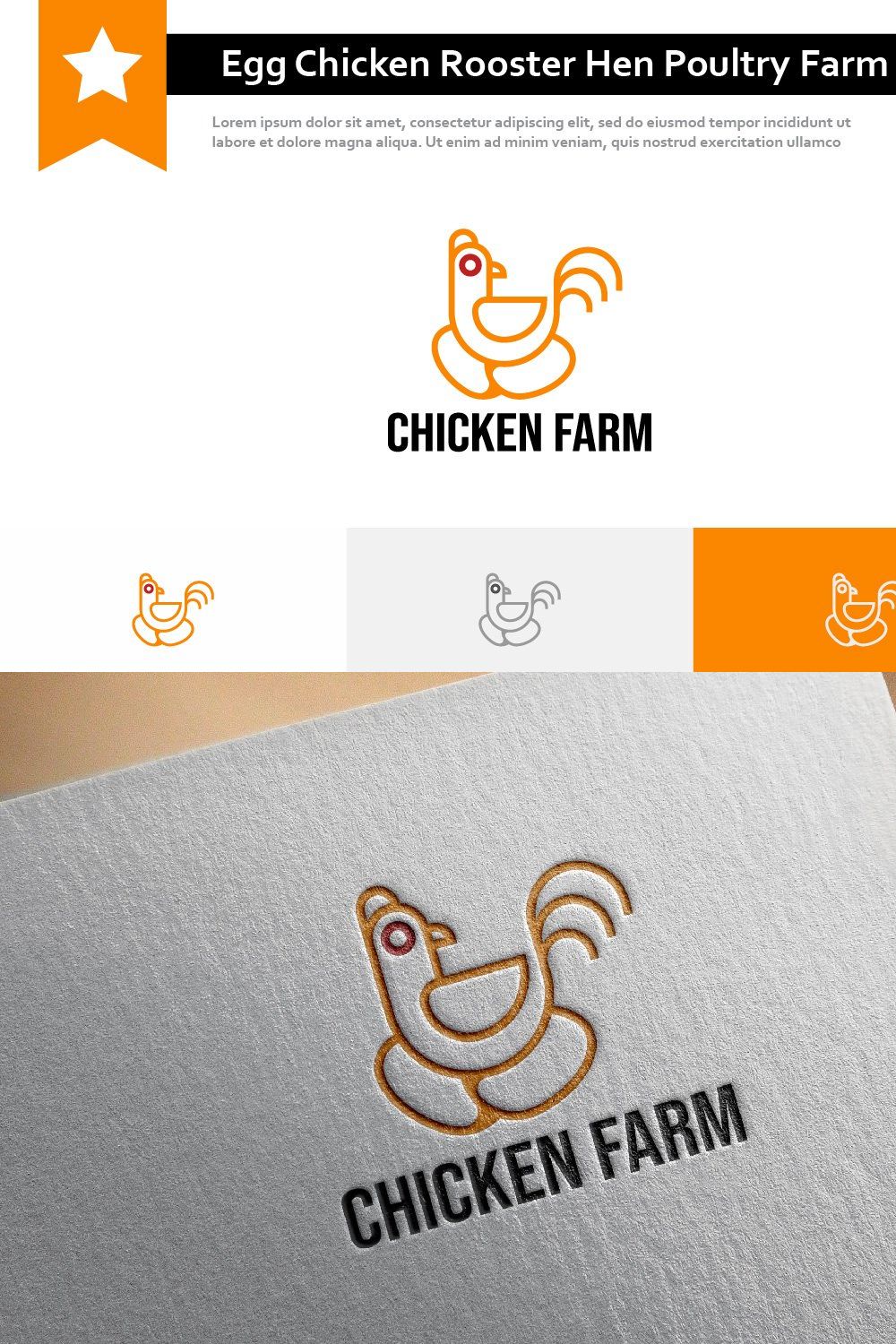 Egg Chicken Rooster Hen Poultry Logo pinterest preview image.